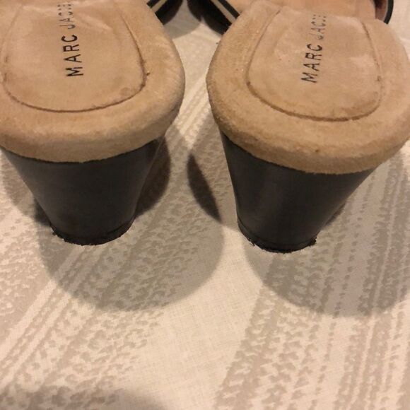 Marc Jacobs Black & White Bow Slides with Heel Size 39 - Picture 6 of 8